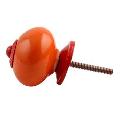 Solid Orange Red Fitting Ceramic Knob